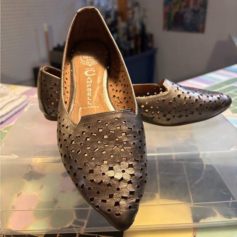 Jeffrey Campbell Bronze flats